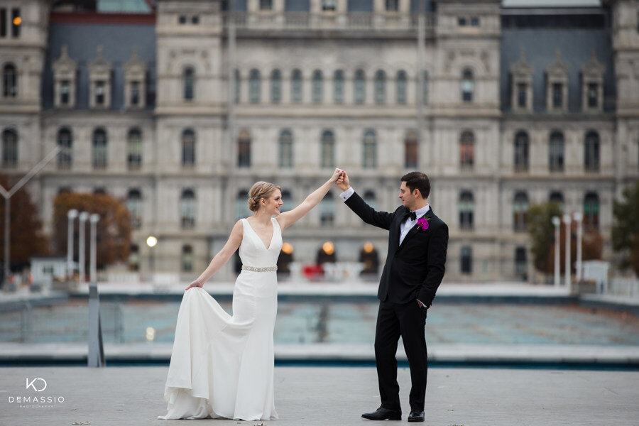 New York State Museum Wedding bride and groom coordinate by Wedding Planning Plus