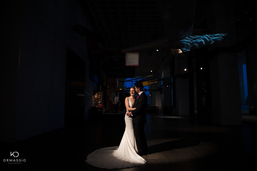 Kevin Demassio Photography Downtown Albany Bride and Groom Nighttime Portrait